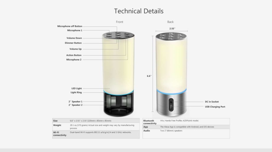 Adition led lamp speaker